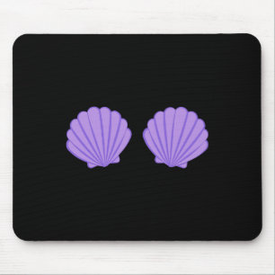 Mermaid Purple Seashell Bra Cartoon Graphic  Mouse Pad