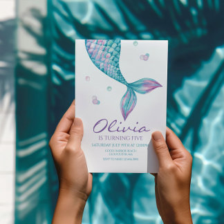 Mermaid Queue sous la mer Invitation d'anniversair