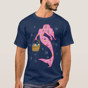 Mermaid Rabbit Bunny Easter Egg Hunt Cute Girls T-Shirt