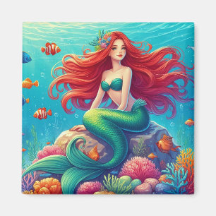 Mermaid Red hair Magnet