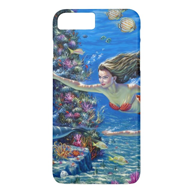 mermaid red tail Case-Mate iPhone case (Back)