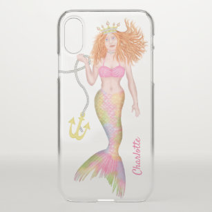 Mermaid Redhead Anchor Underwater Fantasy Custom iPhone XS Case