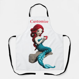 Mermaid Relaxing With Beverage Thunder_Cove Apron