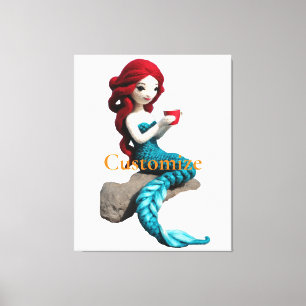 Mermaid Relaxing With Beverage Thunder_Cove  Canvas Print