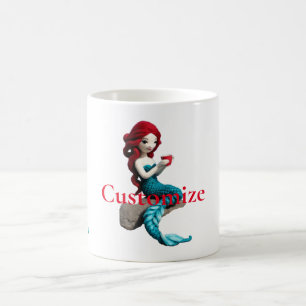 Mermaid Relaxing With Beverage Thunder_Cove  Coffee Mug