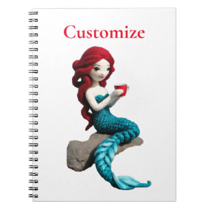 Mermaid Relaxing With Beverage Thunder_Cove Notebook