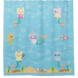 Mermaid : rideau de douche de l'Unicorn Kitty