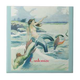 Mermaid Riding Sea Serpent Thunder_Cove  Tile