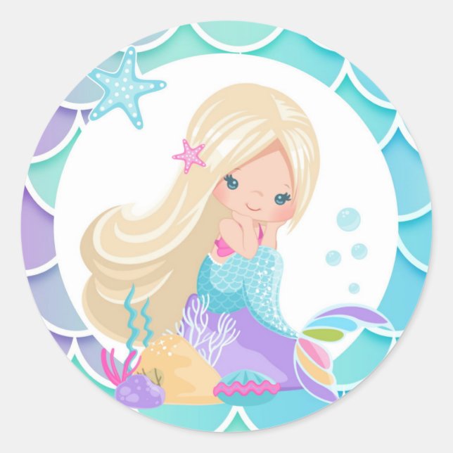 Mermaid Round sticker (Front)