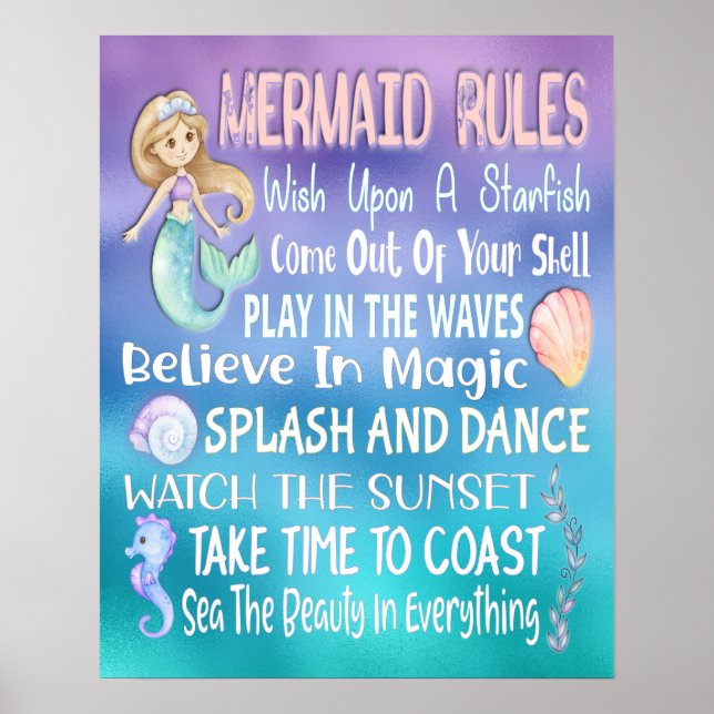 Mermaid Rules Wall Art - Poster 16x20 (Devant)