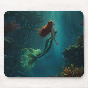 Mermaid’s Dream Fantasy Art Underwater Scene Mouse Pad