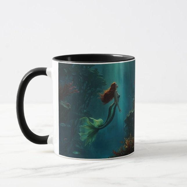 Mermaid’s Dream Fantasy Art Underwater Scene Mug (Left)