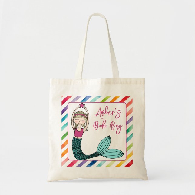Mermaid, sac de livres scolaires pour enfants pers (Devant)