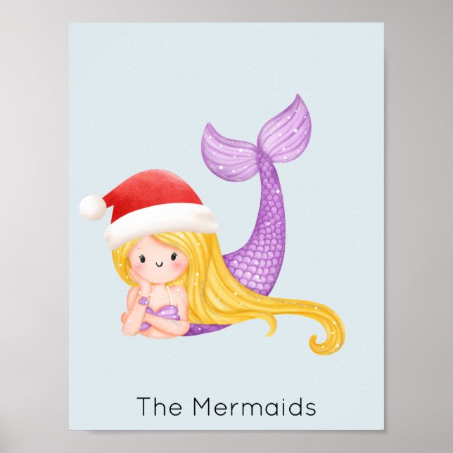 Mermaid Santa Christmas Poster (Front)
