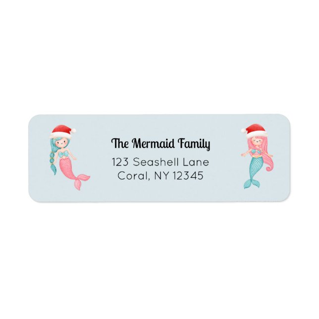 Mermaid Santa Return Address (Front)