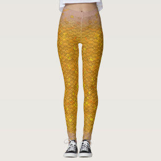 Mermaid scale blended waist Leggings Gold Fish 4