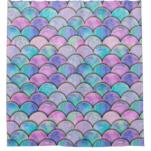 Mermaid Scale Japanese Watercolor Pattern