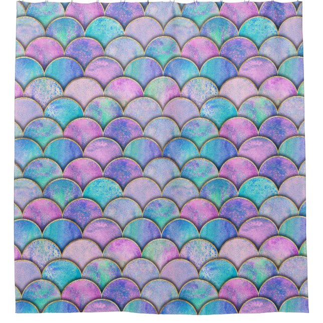 Mermaid Scale Japanese Watercolor Pattern (Front)