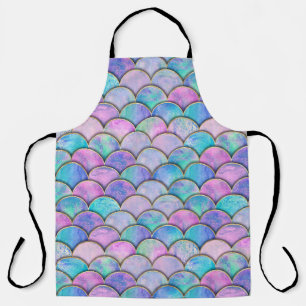 Mermaid Scale Japanese Watercolor Pattern Apron