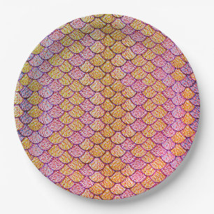 Mermaid Scale Pattern Paper Plate