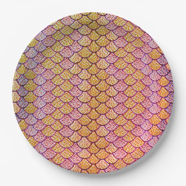 Mermaid Scale Pattern Paper Plate (Front)