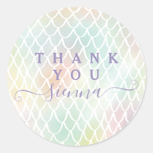 Mermaid scale thank you stickers