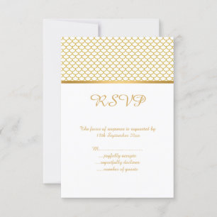 MERMAID SCALE THEME WHITE GOLD ALL OCCASION RSVP CARD
