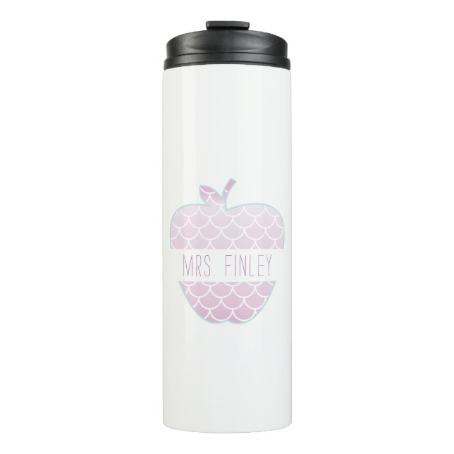 Mermaid Scales Apple Personalized Teacher Thermal Tumbler (Front)