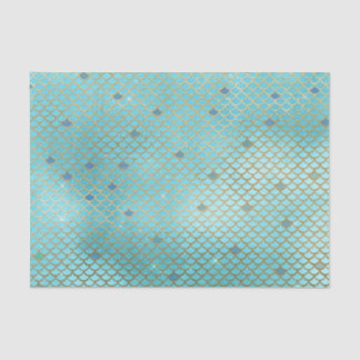 Mermaid Scales Birthday Party Aqua Gold Tissue Paper