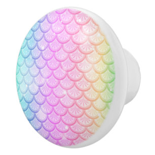 Mermaid Scales Ceramic Cabinet Knob
