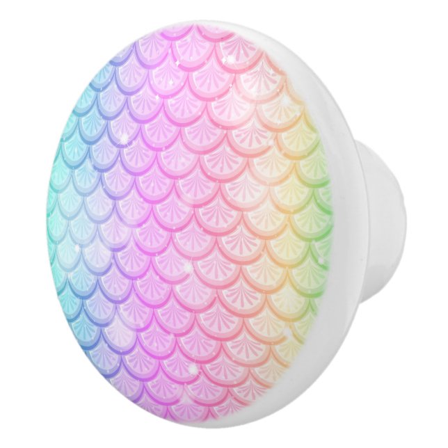 Mermaid Scales Ceramic Cabinet Knob (Right)