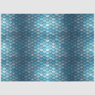 Mermaid Scales Decoupage Background Turquoise 2 Tissue Paper