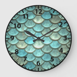 Mermaid Scales Girl's Room Wall Clock