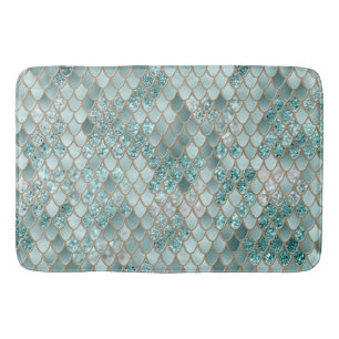 Mermaid Scales Glam #4 (Faux Glitter) #decor #art  Bath Mat