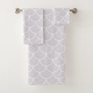 Mermaid Scales in White Sparkle Bath Towel Set