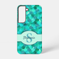 Mermaid Scales Monogram Sea Green Aqua Blue