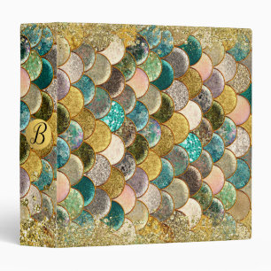 Mermaid Scales Multi Colour Glitter Glam Trendy Binder