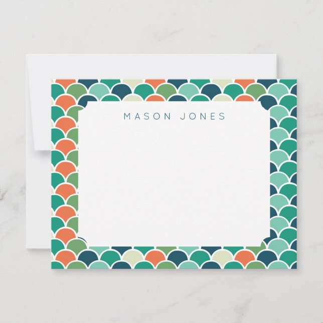 Mermaid Scales Multi Coloured Personalized Kids Card (Front)