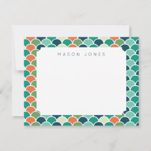 Mermaid Scales Multi Coloured Personalized Kids Card
