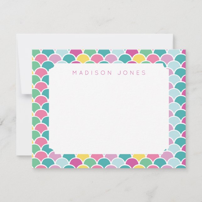 Mermaid Scales Multi Coloured Personalized Kids Card (Front)