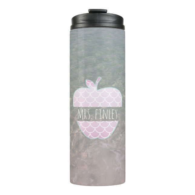 Mermaid Scales Ocean Personalized Teacher Thermal Tumbler (Front)