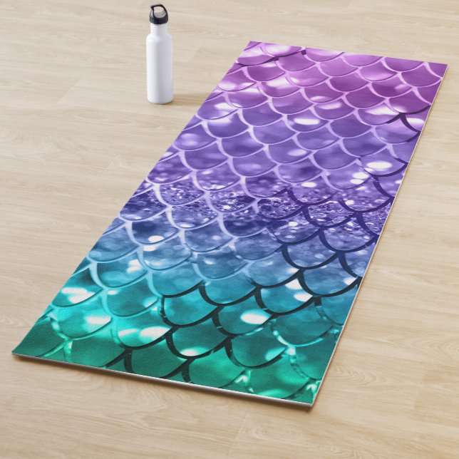 Mermaid Scales on Unicorn Girls Glitter #19 Yoga Mat (In Situ)