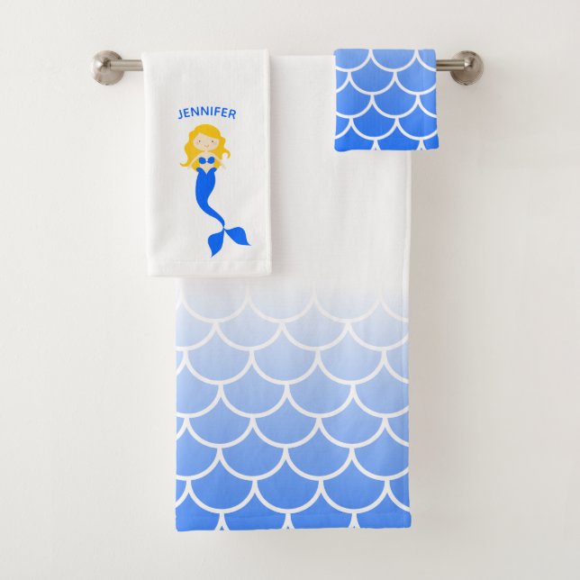 Mermaid Scales Personalized Bath Towel Set (Insitu)