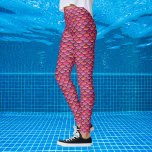 Mermaid Scales Pink pattern Leggings<br><div class="desc">Repeating scales pattern in coral pink, also available in green and purple. Wear just for fun or makes a great mermaid costume.</div>