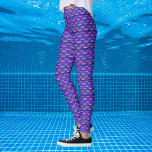 Mermaid Scales Purple and Pink pattern Leggings<br><div class="desc">Repeating scales pattern in purple with a little pink,  also available in green and pink. Wear just for fun or makes a great mermaid costume.</div>