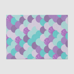 Mermaid Scales Purple Glitter Teal Decoupage Craft Tissue Paper