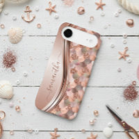 Mermaid Scales Rose Gold Handwritten Name Metal