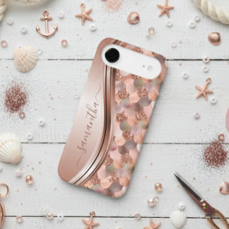 Mermaid Scales Rose Gold Nom Manuscrit Métal