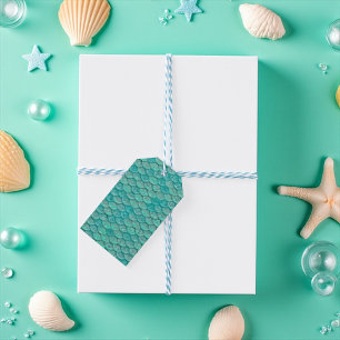 Mermaid Scales Sea Green Turquoise Gift Tags