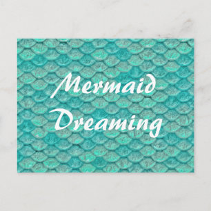 Mermaid Scales Sea Green Turquoise Postcard